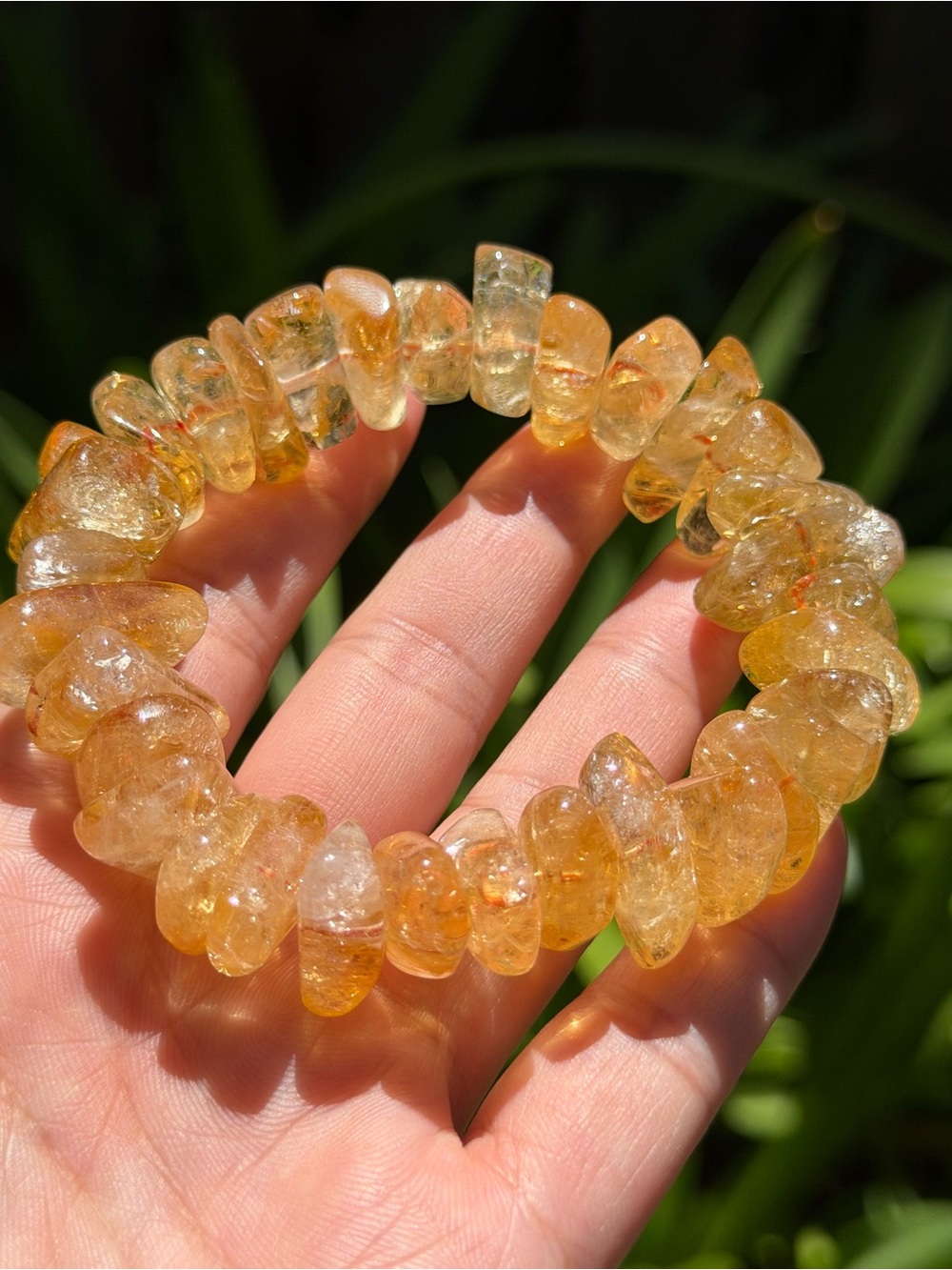 20mm Chunky High Quality Citrine Chip Stretch Bracelet 1817